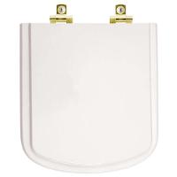Assento Sanitário Com Amortecedor Lirio Branco Para Vaso Fiori Com Ferragem Dourada - 1