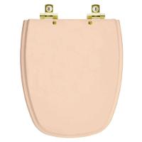 Assento Sanitário Com Amortecedor Monte Carlo Rosa Floral Para Vaso Deca Com Ferragem Dourada - 1