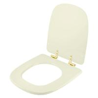 Assento Sanitário Com Fechamento Lento Ibiza Biscuit Para Vaso Incepa Com Ferragem Dourada - 5