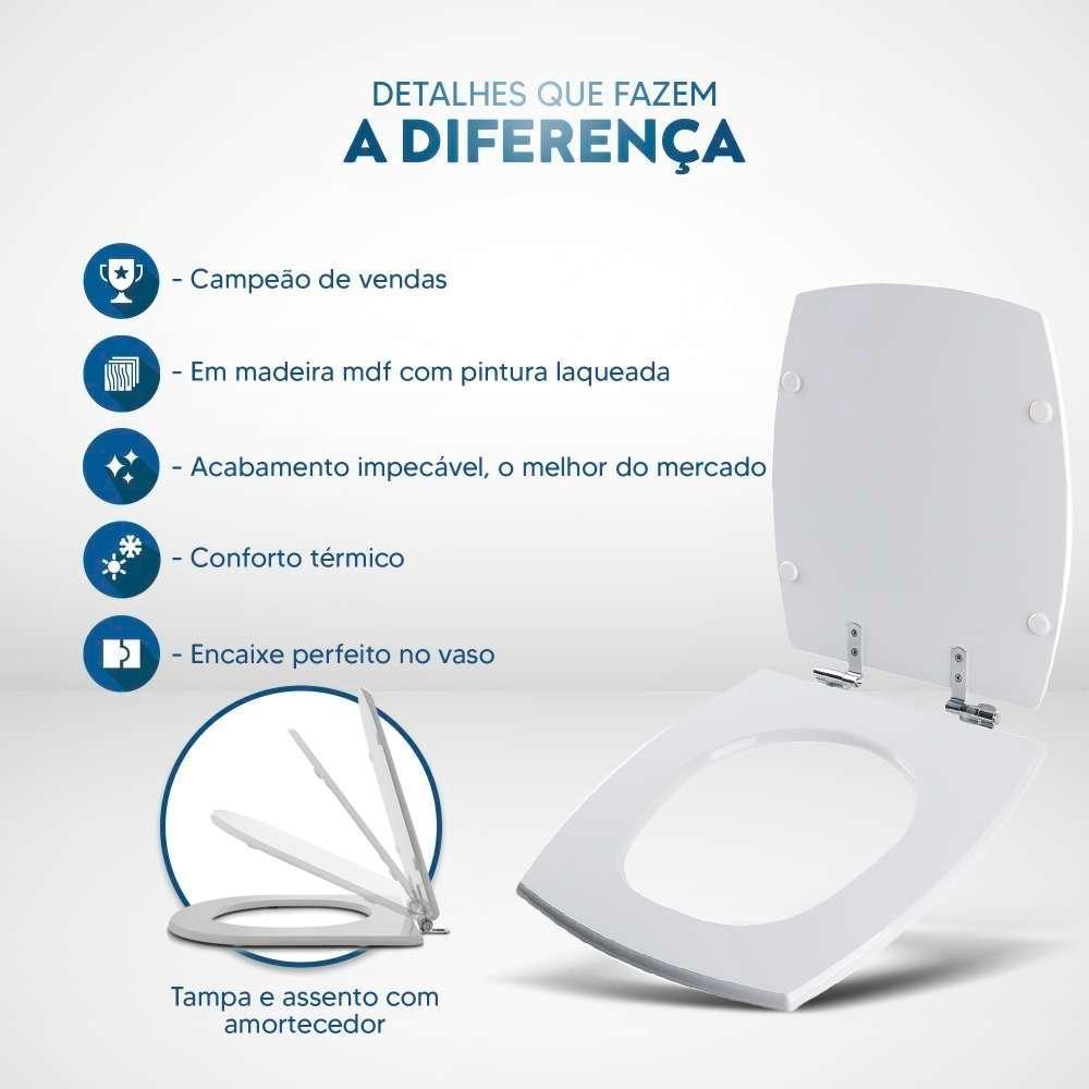 Assento Sanitário Com Amortecedor Anturius Cinza Claro Para Vaso Luzarte - 4