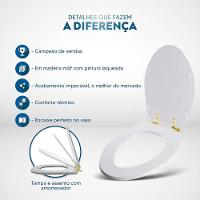 Assento Sanitário Com Fechamento Lento Absolute Branco Para Vaso Ideal Standard Com Ferragem Dourada - 3