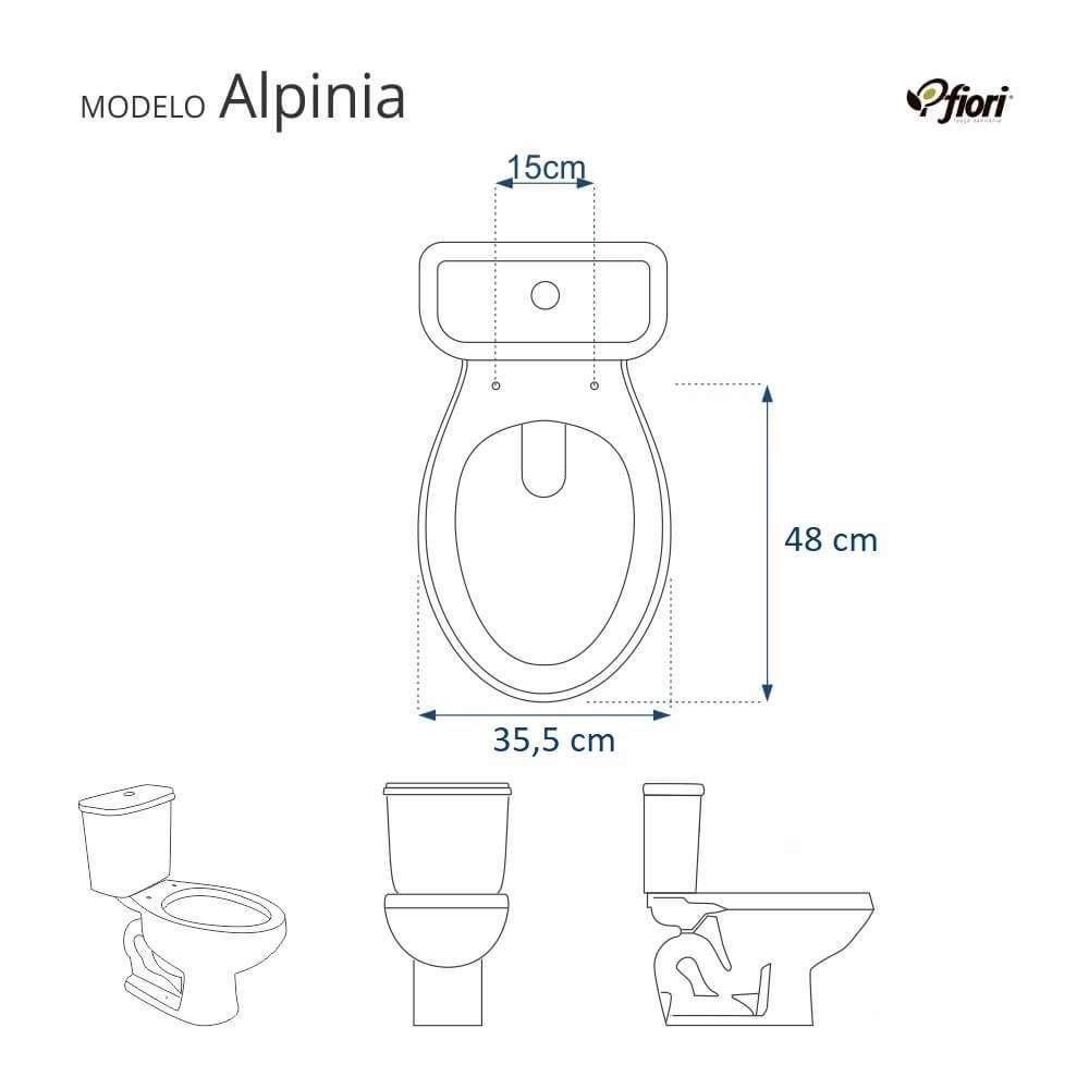 Assento Sanitário Com Fechamento Lento Alpinia Branco Para Vaso Fiori Com Ferragem Dourada - 5