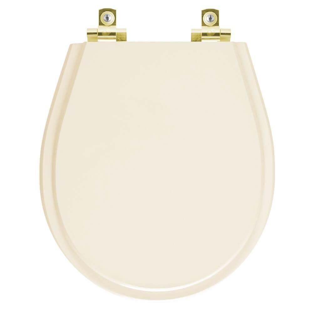 Assento Sanitário Com Fechamento Lento Avalon Bone Para Vaso Ideal Standard Com Ferragem Dourada - 1