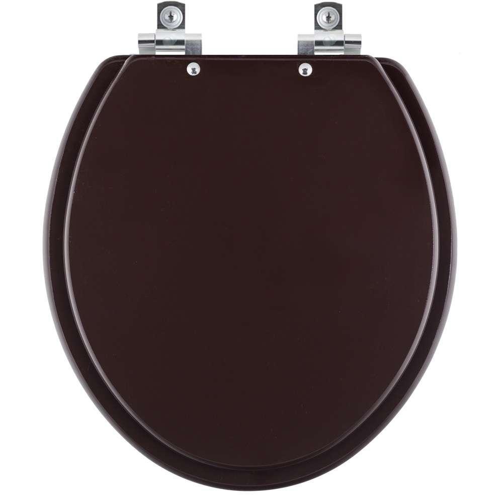 Assento Sanitário Com Amortecedor Convencional Oval Marrom Fosco Para Todos Os Fabricantes - 1