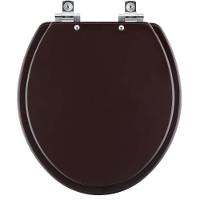 Assento Sanitário Com Amortecedor Convencional Oval Marrom Fosco Para Todos Os Fabricantes - 1