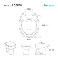 Tampa De Vaso Sanitário Com Amortecedor Thema Branco Para Bacia Incepa - 4