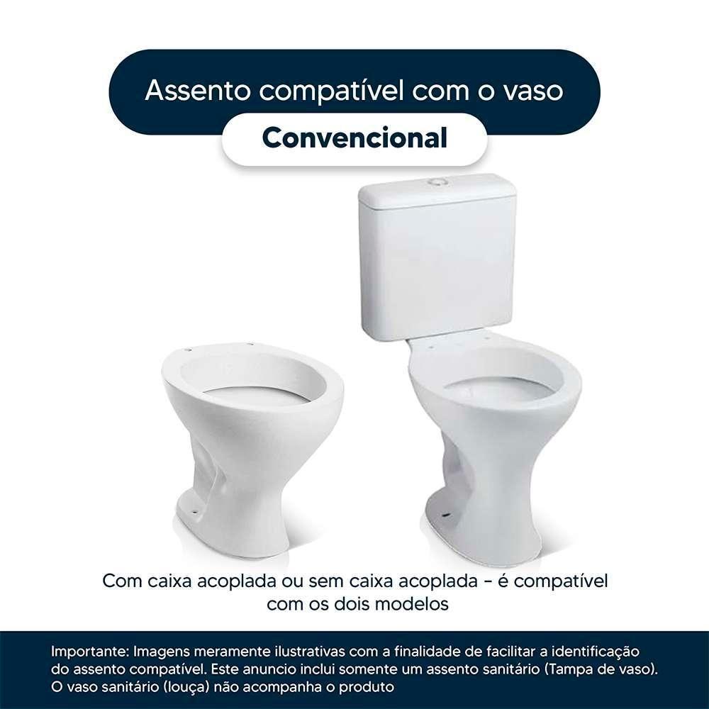Assento Sanitario Almofadado Convencional Oval Marfim Para Vaso Fiori Com Ferragem Dourada - 4