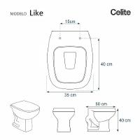 Assento Sanitario Fechamento Lento Like Branco Para Louça Celite - 3