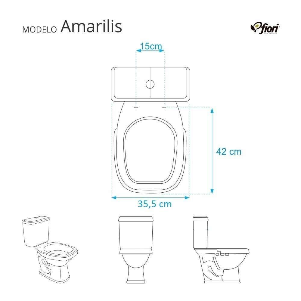 Assento Sanitário Com Fechamento Lento Amarilis Branco Para Vaso Fiori Com Ferragem Dourada - 5