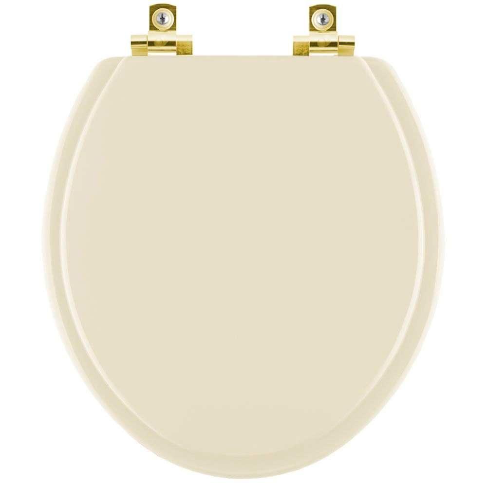 Assento Sanitário Com Amortecedor Izy Creme Para Vaso Deca Com Ferragem Dourada - 1