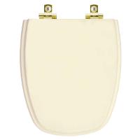 Assento Sanitário Com Fechamento Lento Monte Carlo Creme Para Vaso Deca Com Ferragem Dourada - 1