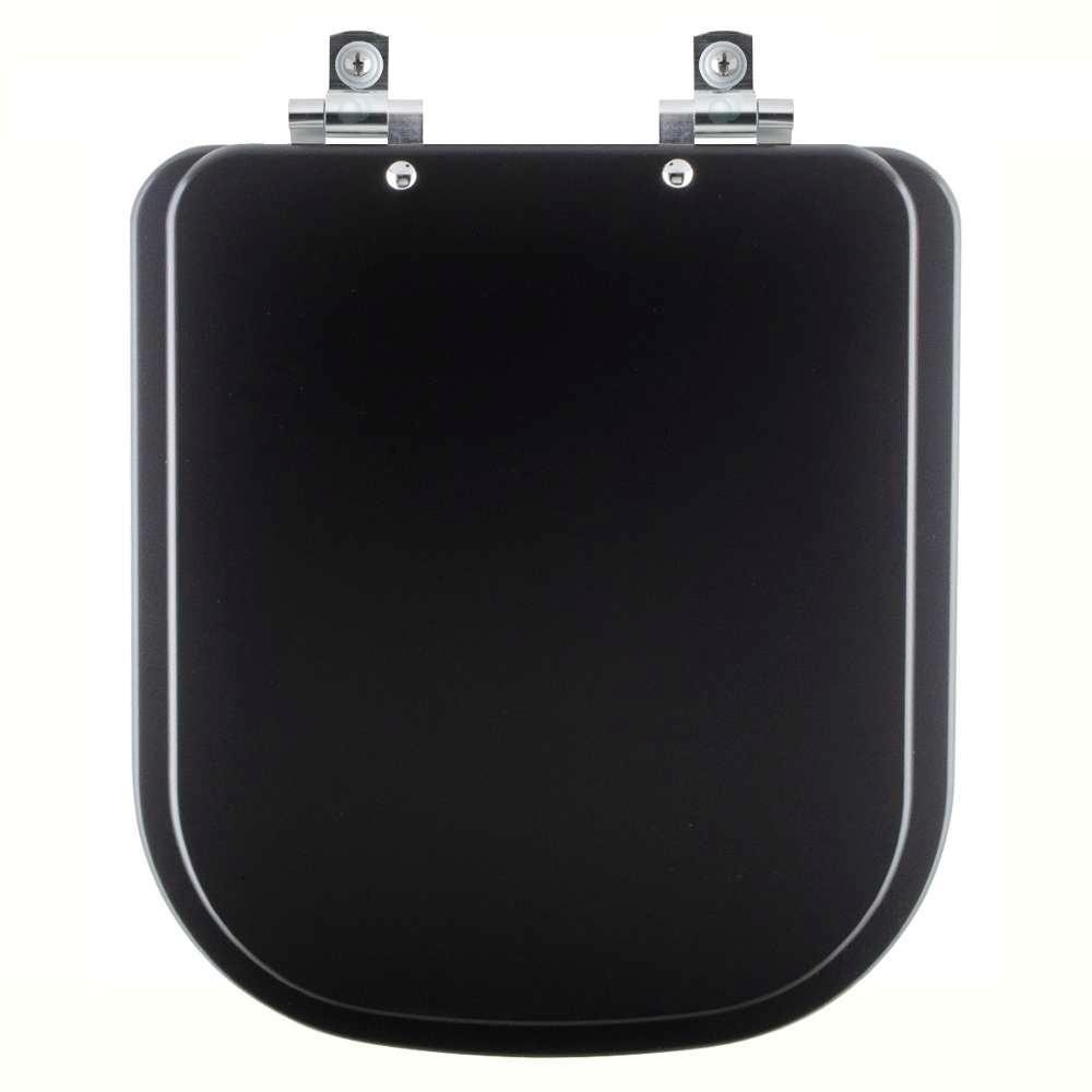 Assento Sanitário Com Fechamento Lento Quadra Preto Fosco Para Vaso Deca - 1