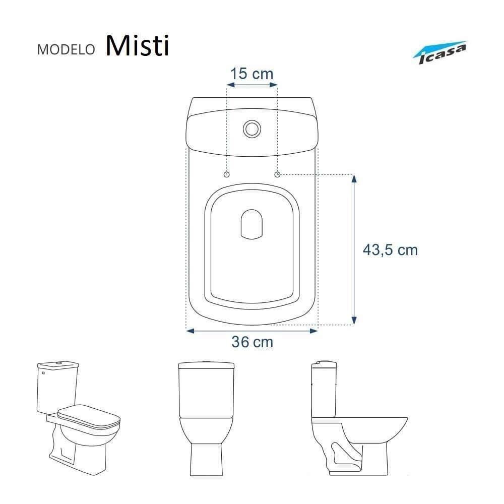 Assento Sanitário Com Fechamento Lento Misti Palha Para Vaso Icasa Com Ferragem Dourada - 5