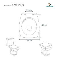 Assento Sanitário Com Amortecedor Anturius Preto Para Vaso Luzarte - 5