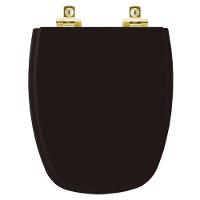 Assento Sanitário Com Fechamento Lento Monte Carlo ébano (preto) Para Vaso Deca Com Ferragem Dourada - 1