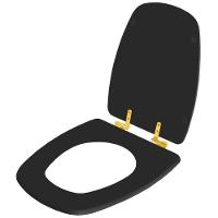 Assento Sanitário Com Fechamento Lento Monte Carlo ébano (preto) Para Vaso Deca Com Ferragem Dourada - 6