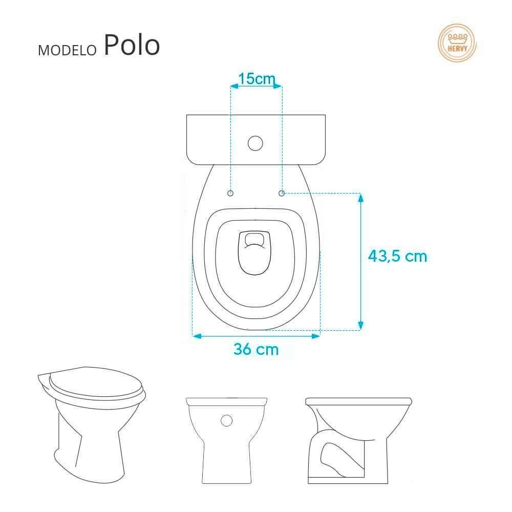 Assento Sanitário Soft Close Polo Branco Para Vaso Hervy Com Ferragem Dourada - 5