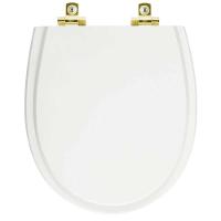 Assento Sanitário Soft Close Polo Branco Para Vaso Hervy Com Ferragem Dourada - 1