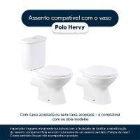 Assento Sanitário Soft Close Polo Branco Para Vaso Hervy Com Ferragem Dourada