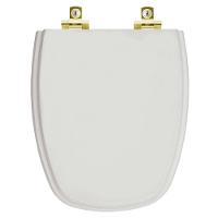 Assento Sanitário Soft Close Monte Carlo Cinza Real Para Vaso Deca Com Ferragem Dourada - 1