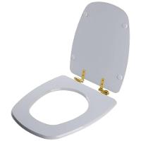 Assento Sanitário Soft Close Monte Carlo Cinza Real Para Vaso Deca Com Ferragem Dourada - 2