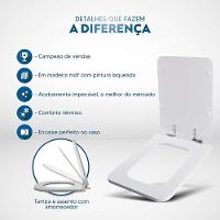 Assento Sanitário Com Fechamento Lento Square Biscuit Para Vaso Incepa - 3