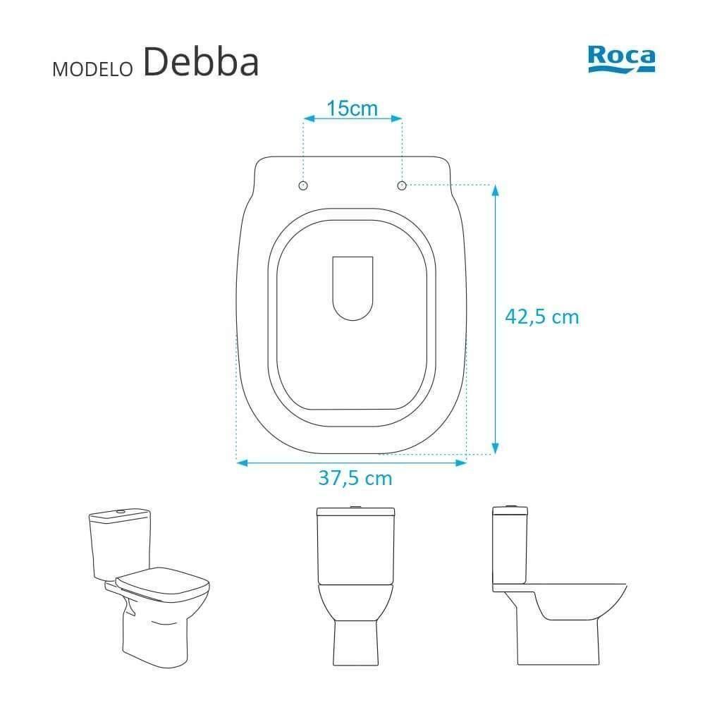 Assento Sanitário Soft Close Debba Branco Para Vaso Roca Com Ferragem Dourada - 5