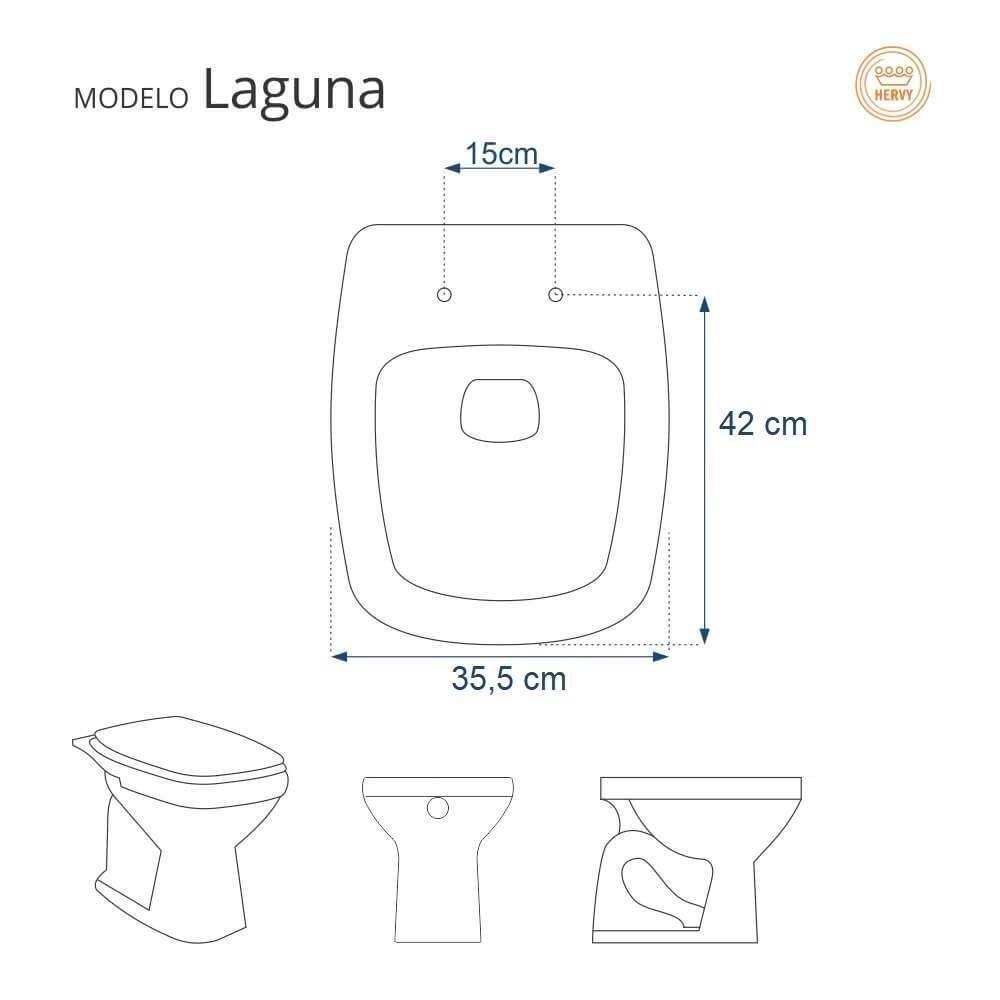 Assento Sanitário Soft Close Laguna Branco Para Vaso Hervy Com Ferragem Dourada - 5