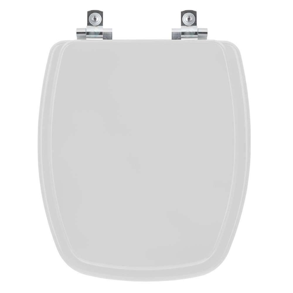 Assento Sanitário Soft Close Laguna Cinza Prata Para Vaso Hervy - 1