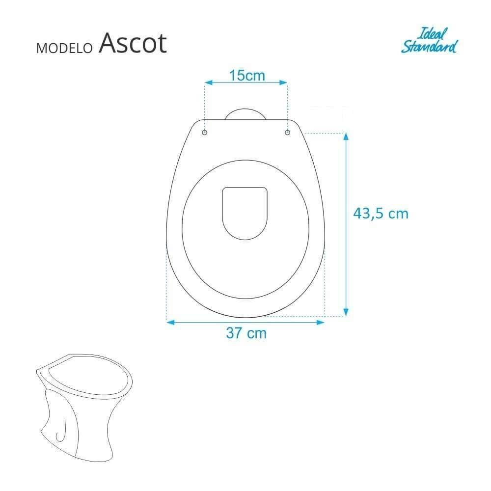 Assento Sanitário Soft Close Ascot Amendoa Para Vaso Ideal Standard - 5