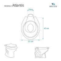 Assento Sanitário Soft Close Atlantis Bege Claro Para Vaso Belize - 5