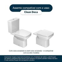 Assento Sanitário Soft Close Clean Branco Para Vaso Deca Com Ferragem Dourada