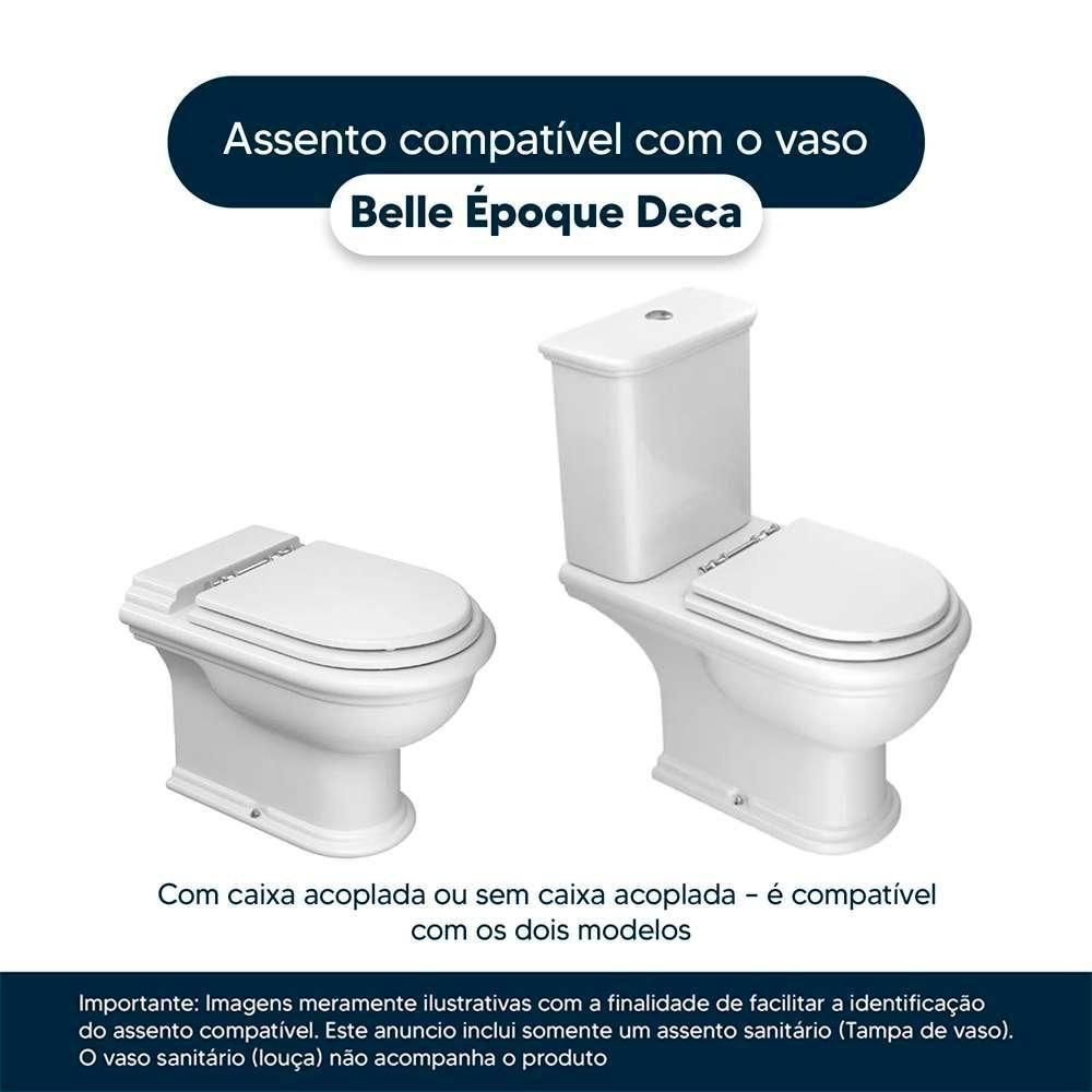 Assento Sanitário Soft Close Belle Epoque Creme Para Vaso Deca Com Ferragem Dourada - 4