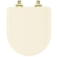 Assento Sanitário Soft Close Duna Creme Para Vaso Deca Com Ferragem Dourada - 1