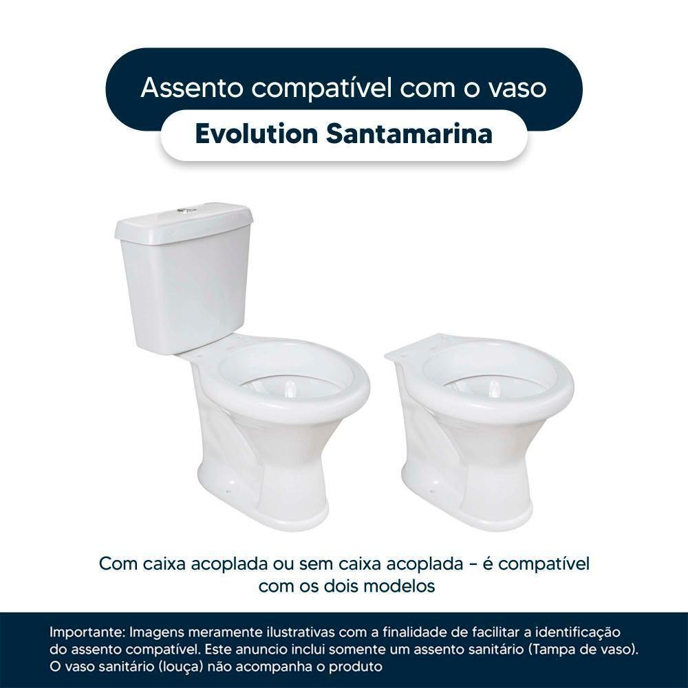 Assento Sanitário Soft Close Evolution Cinza Claro Para Vaso Santamarina - 5