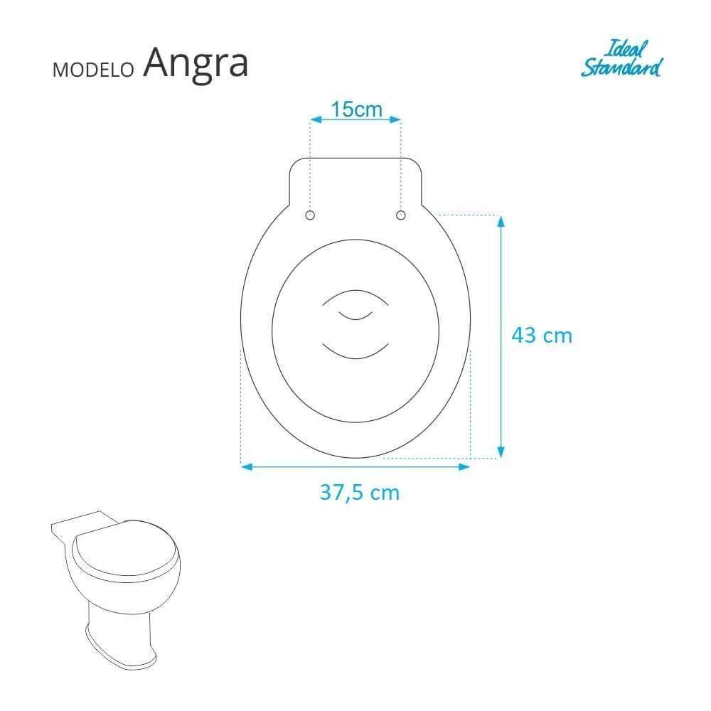 Assento Sanitário Soft Close Angra Preto Para Vaso Ideal Standard - 5