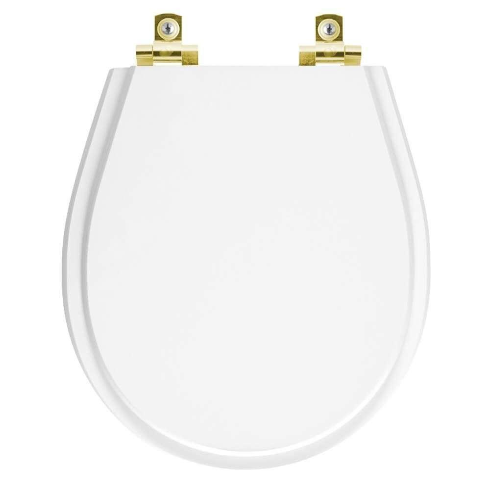 Assento Sanitário Soft Close Avalon Branco Para Vaso Ideal Standard Com Ferragem Dourada - 1