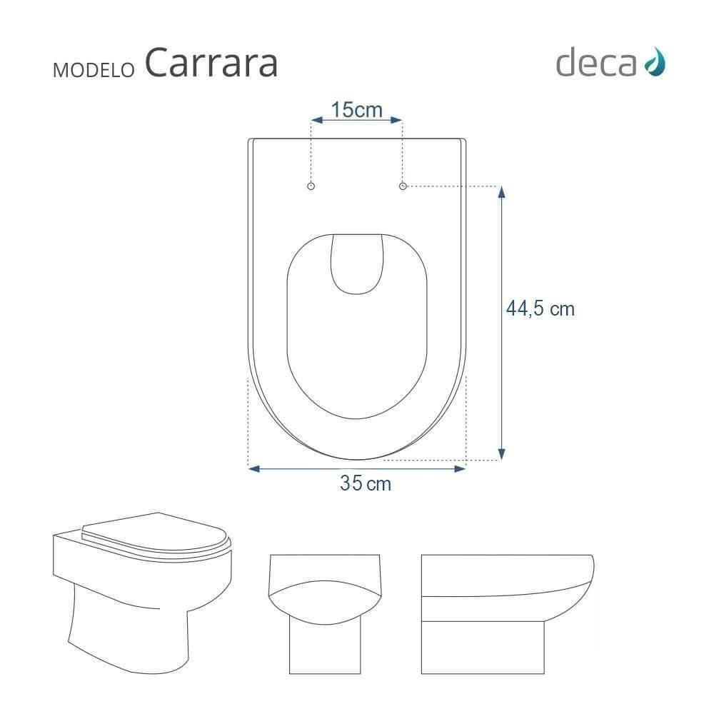 Assento Sanitário Soft Close Carrara Bege Saara Para Vaso Deca - 5