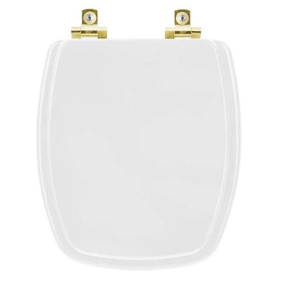 Assento Sanitário Com Amortecedor Primula Plus Branco Para Vaso Fiori Com Ferragem Dourada