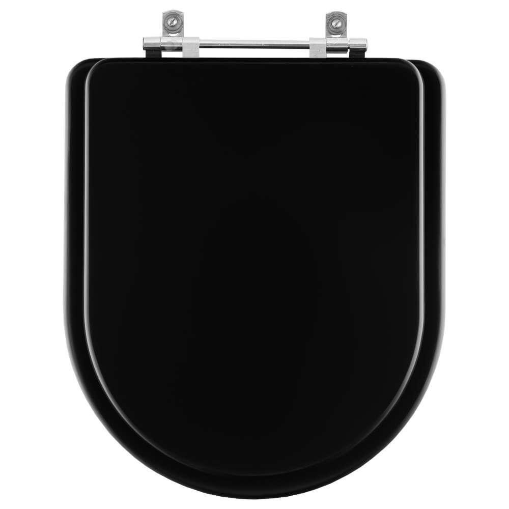 Assento Sanitário Laqueado San Remo Preto Para Vaso Hervy - 1