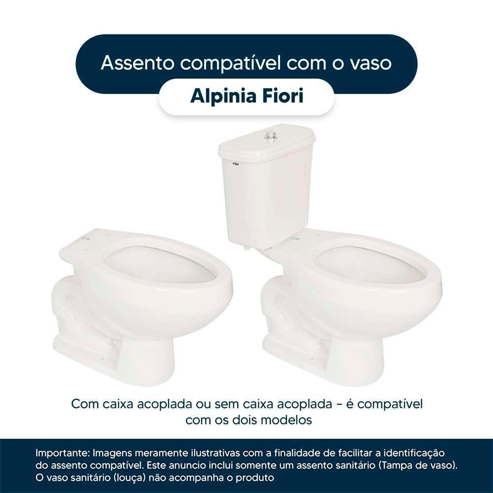 Assento Sanitário Soft Close Alpinia Branco Para Vaso Fiori Com Ferragem Dourada - 4