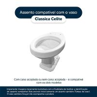 Assento Sanitário Soft Close Classica Cinza Prata Para Vaso Celite