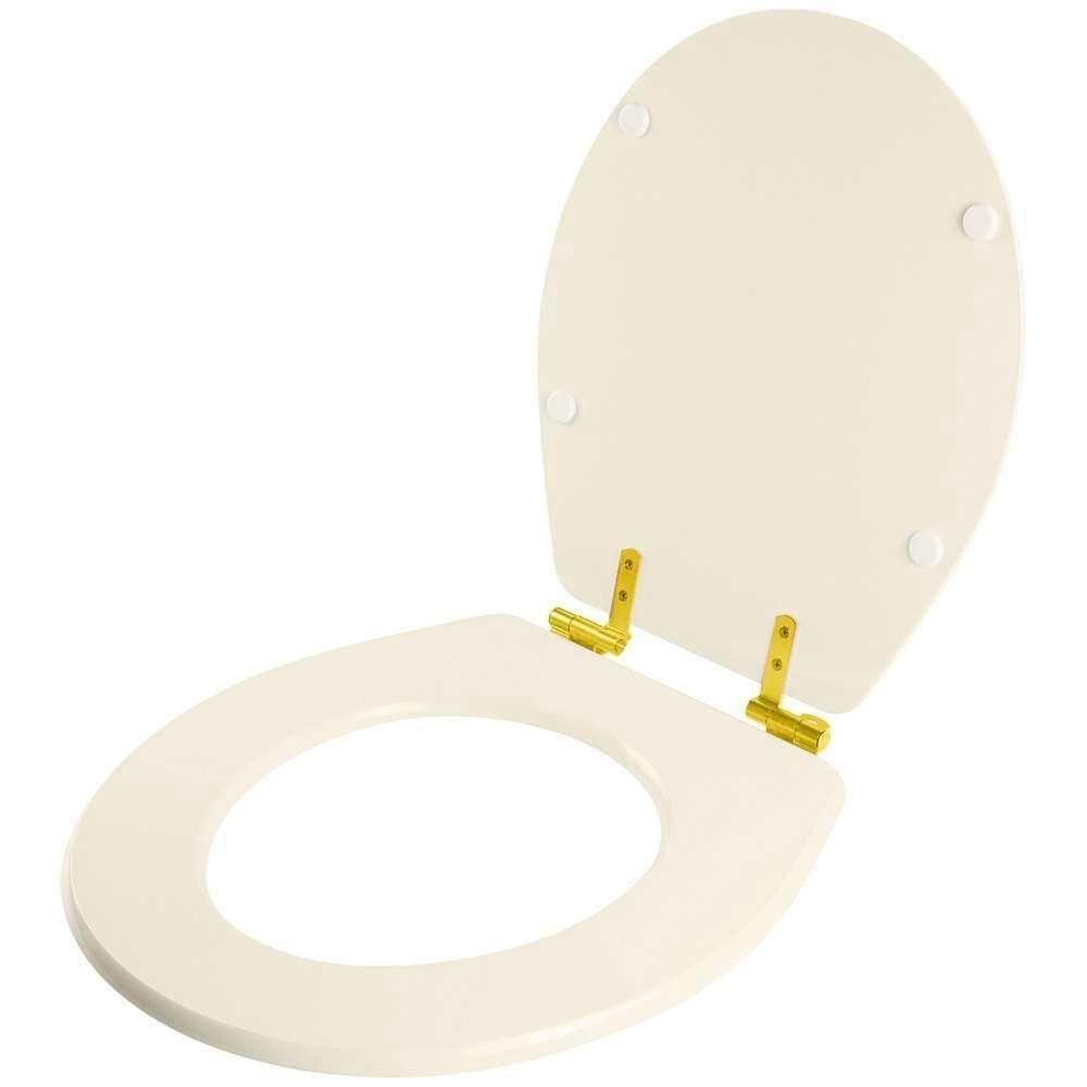 Assento Sanitário Soft Close Avalon Bone Para Vaso Ideal Standard Com Ferragem Dourada - 6