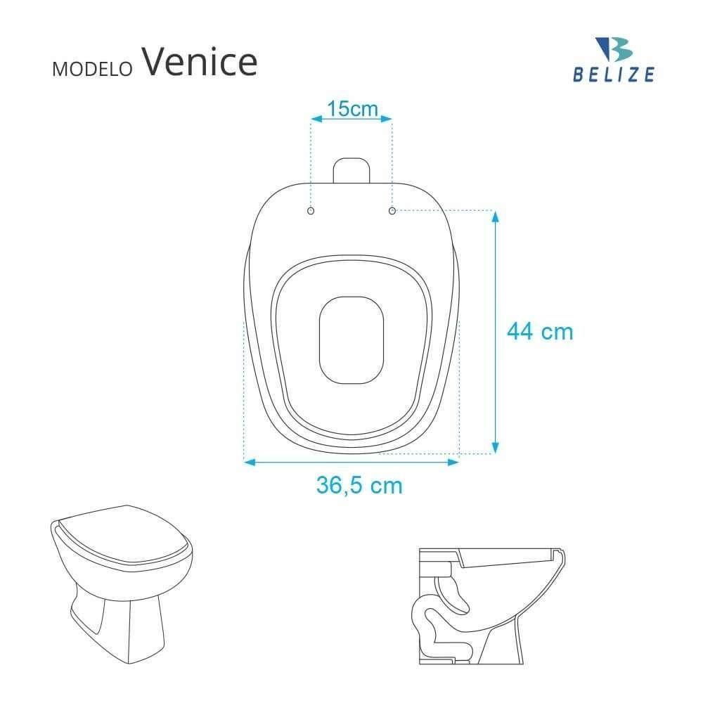 Assento Sanitário Soft Close Venice Cinza Claro Para Vaso Belize - 4