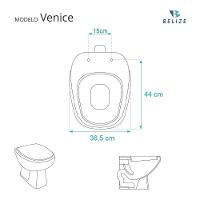 Assento Sanitário Soft Close Venice Cinza Claro Para Vaso Belize