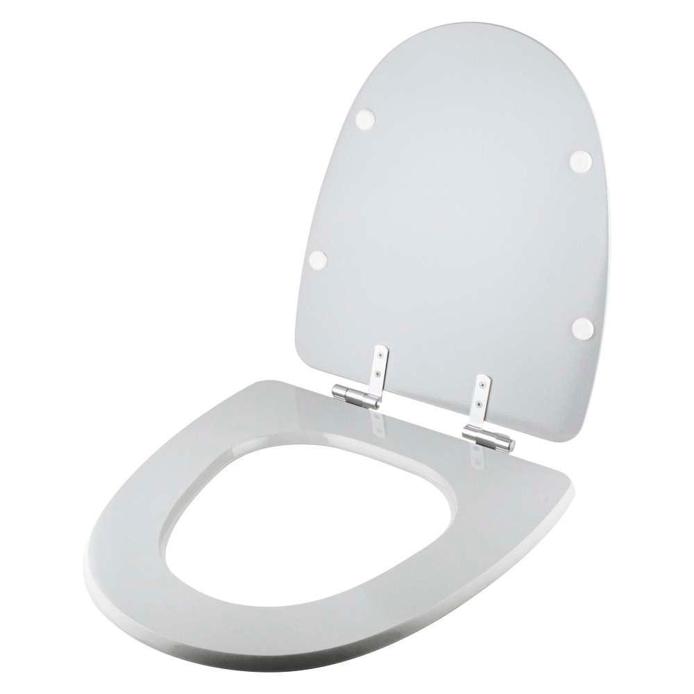 Assento Sanitário Soft Close Up Cinza Prata Para Vaso Celite - 6