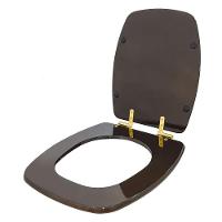 Assento Sanitário Soft Close Stylus Marrom Degrade Para Vaso Celite Com Ferragem Dourada - 6