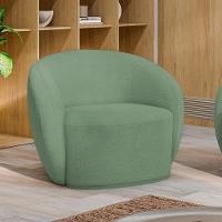 Poltrona Para Sala De Estar Orgânica Kit Com 2 Garbin K04 Boucle Verde - Mpozenato - 2