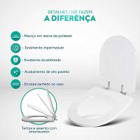 Assento Sanitario Poliester Com Amortecedor Happening Branco Para Vaso Roca - 3