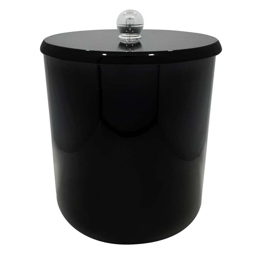 Lixeira Para Banheiro Preta Com Tampa Laqueada 6,2l 20x20cm - 1